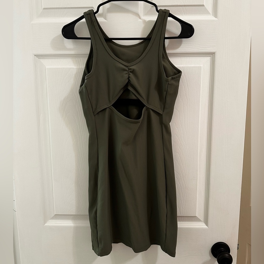Women’s Olive Green Dress Size Medium - Picture 2 of 5